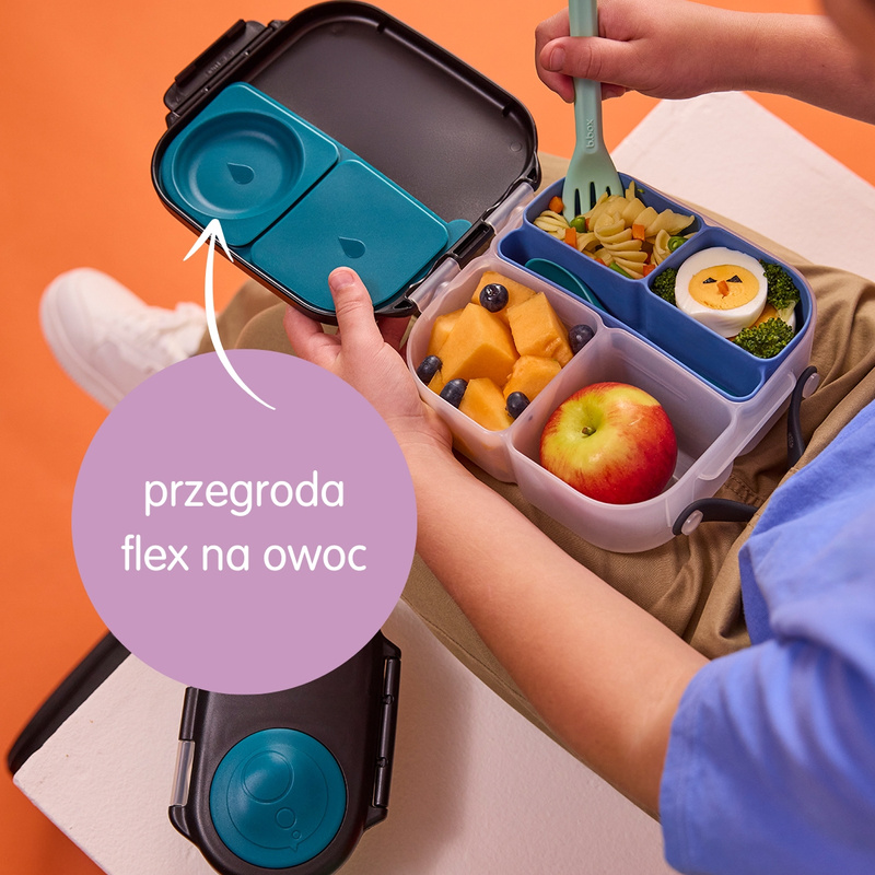 B.box lunchbox dla dzieci do szkoły - szczelna mini śniadaniówka z przegródkami Night Vision