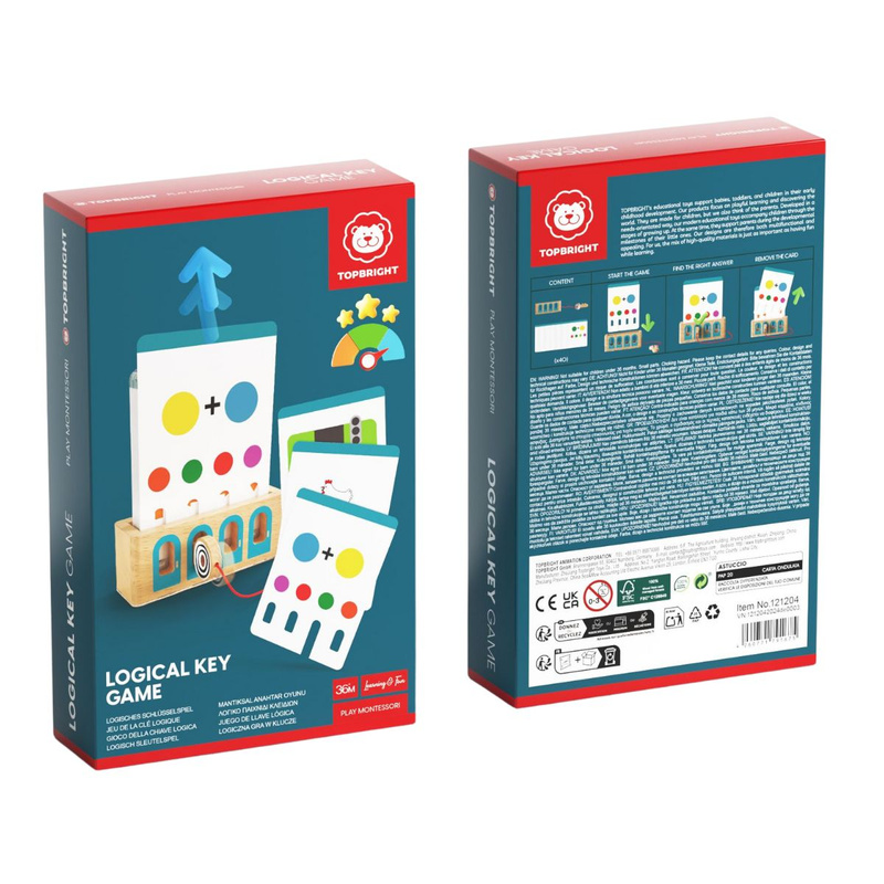 Topbright Logiczne Łamigłówki | Edukacyjna gra karciana z kluczem – Poziom ekspert 36m+
