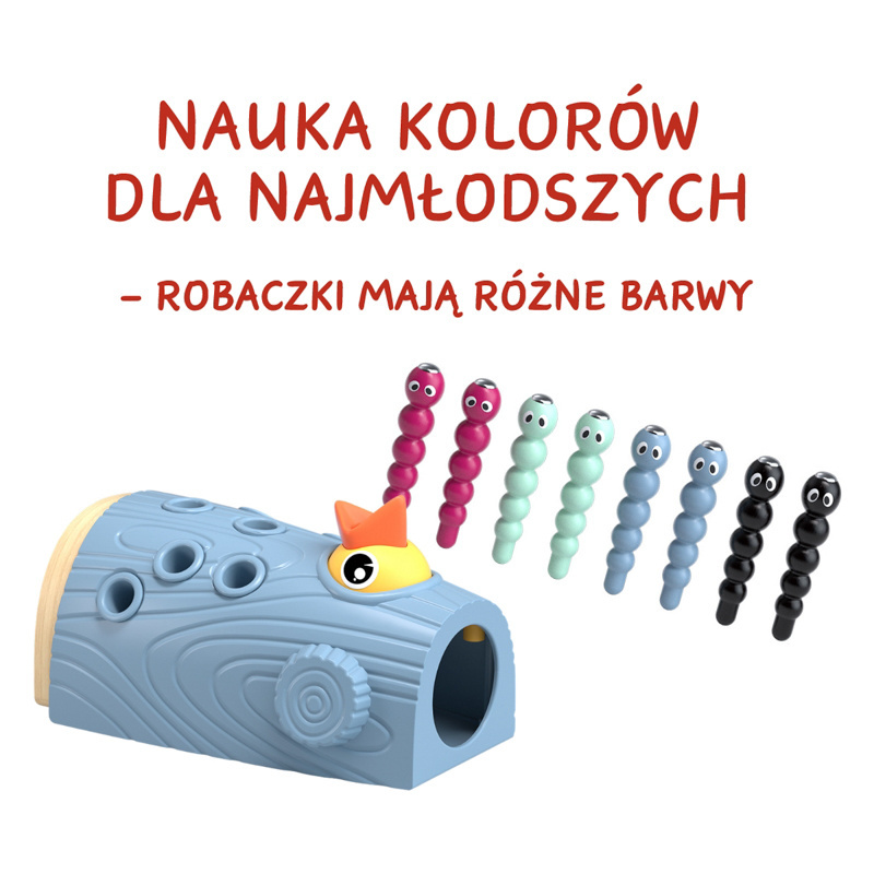 TOPBRIGHT Nakarm ptaszka Złap robaczka – zręcznościowa gra Montessori dla dzieci 24 mies.+, OUTLET