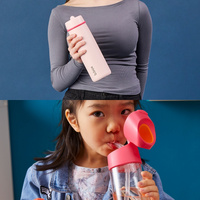 Zestaw Hydro Team butelka termiczna 690 ml Pink Paradise + butelka na wodę ze słomką tritanowa 450 ml Strawberry Shake, b.box