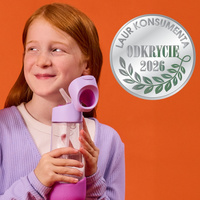 b.box Bidon dla dziecka - butelka na wodę ze słomką tritanowa 600ml Sugar Plum