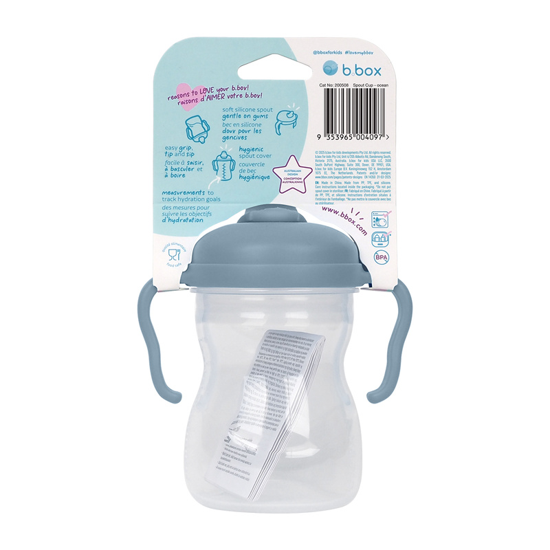 b.box Kubek z miękkim ustnikiem 4m+ Ocean – niekapek do nauki samodzielnego picia