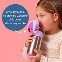 B.box butelka termiczna - bidon dla dzieci ze słomką 350 ml Sugar Plum
