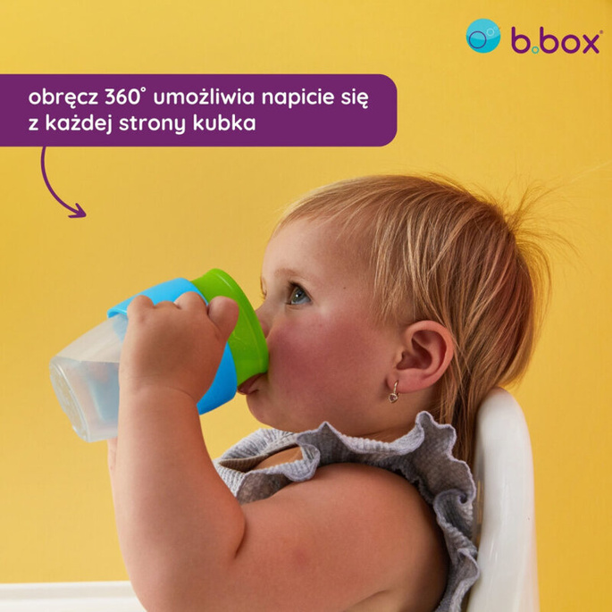 b.box Kubek 360 do nauki picia dla dzieci – kubek treningowy niekapek strawberry shake