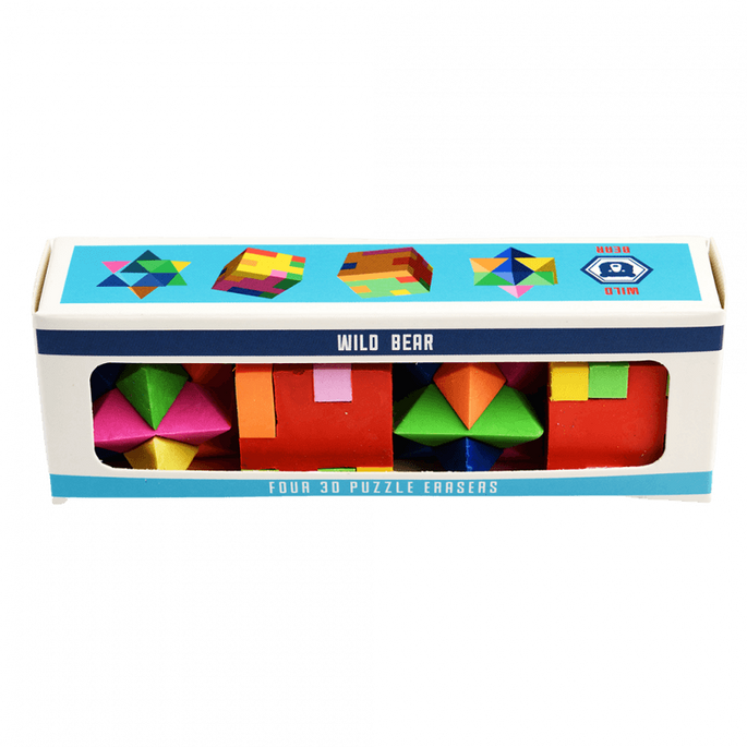 Gumki do ścierania, puzzle 3D, 4 szt. Dziki Niedźwiedź, 3+, Rex London, OUTLET