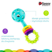 Sassy Grzechotka sztanga – sensoryczna pierwsza zabawka 0m+