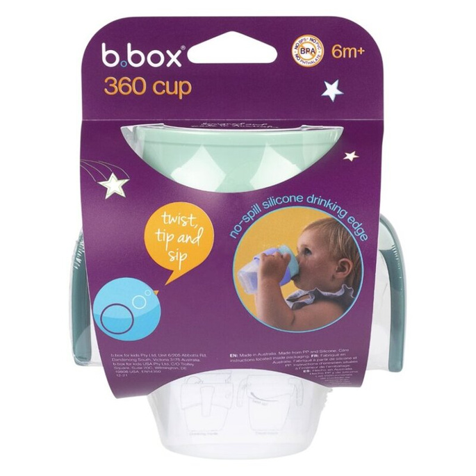 b.box Kubek 360 do nauki picia dla dzieci – kubek treningowy niekapek emerald forest