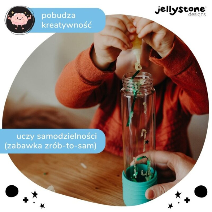 Butelka sensoryczna DIY, turkusowa Jellystone Designs