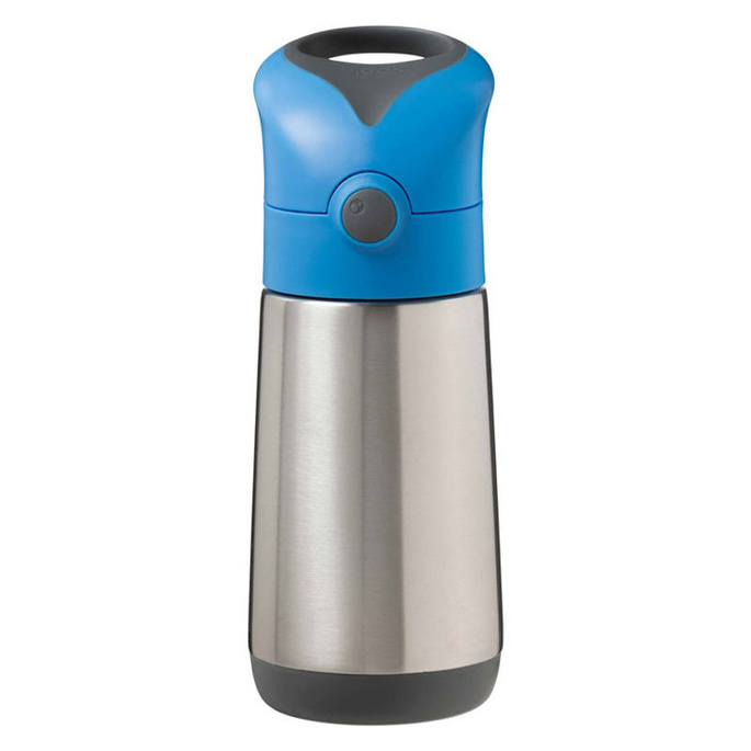 B.box butelka termiczna - bidon dla dzieci ze słomką 350 ml Blue Slate