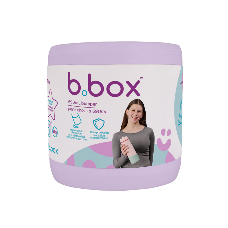 b.box b.box Silikonowa nakładka ochronna na butelkę 690 ml, Lilac Love