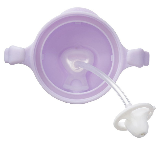 Zestaw bidon ze słomką 240 ml, boysenberry, b.box z zapasowymi słomkami oraz kubek, fioletowy, Doidy