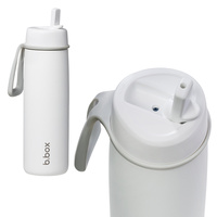 Zestaw Hydro Team butelka termiczna 690 ml White Out + butelka na wodę ze słomką tritanowa 450 ml Emerald Forest, b.box 