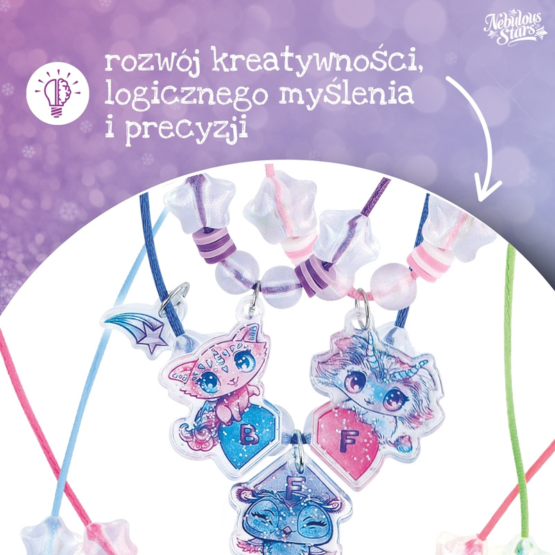 Nebulous Stars Kreatywny zestaw do tworzenia naszyjników przyjaźni dla dzieci 7+