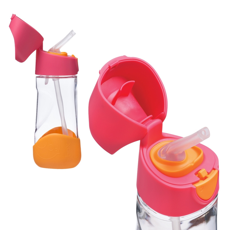 Zestaw Hydro Team butelka termiczna 690 ml Pink Paradise + butelka na wodę ze słomką tritanowa 450 ml Strawberry Shake, b.box