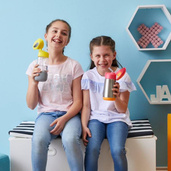 B.box Bidon dla dziecka - butelka na wodę ze słomką tritanowa 450 ml Lemon Sherbet