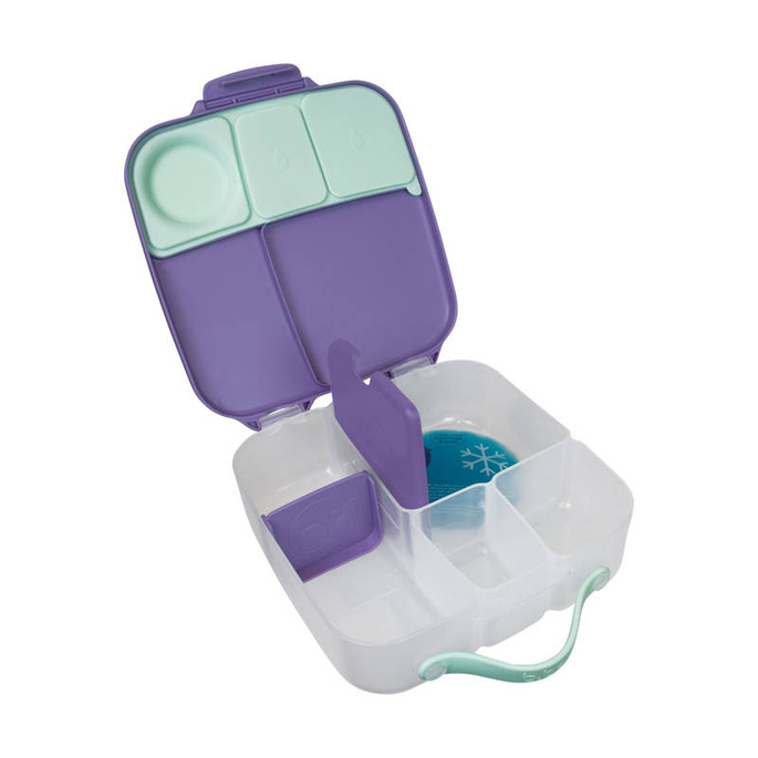 B.box Lunchbox dla dzieci do szkoły - szczelna śniadaniówka z przegródkami i wkładem chłodzącym Lilac Pop
