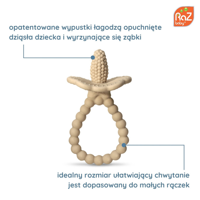 Gryzak silikonowy Soczysta Malina Plus, błękitny, RazBaby