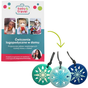 Gryzak antystresowy, płatek śniegu, Jellystone Design + PORADNIK LOGOPEDYCZNY