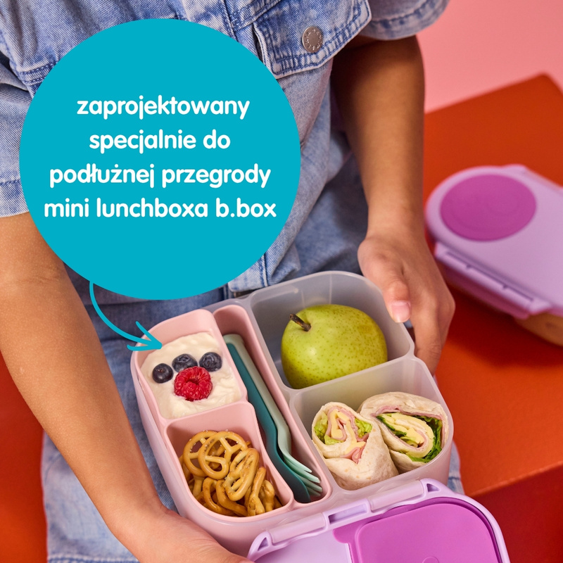 b.box Silikonowy wkład do mini lunchboxa z przegrodą na sztućce Forest
