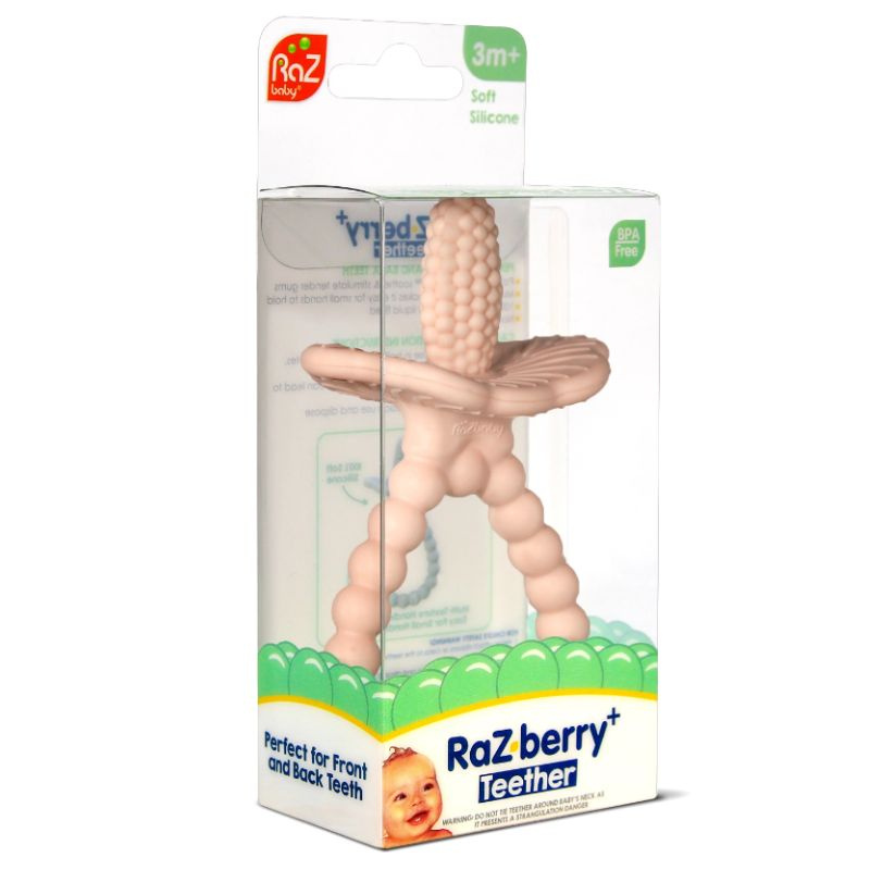 Gryzak silikonowy Soczysta Malina Plus, różowy, RazBaby, OUTLET