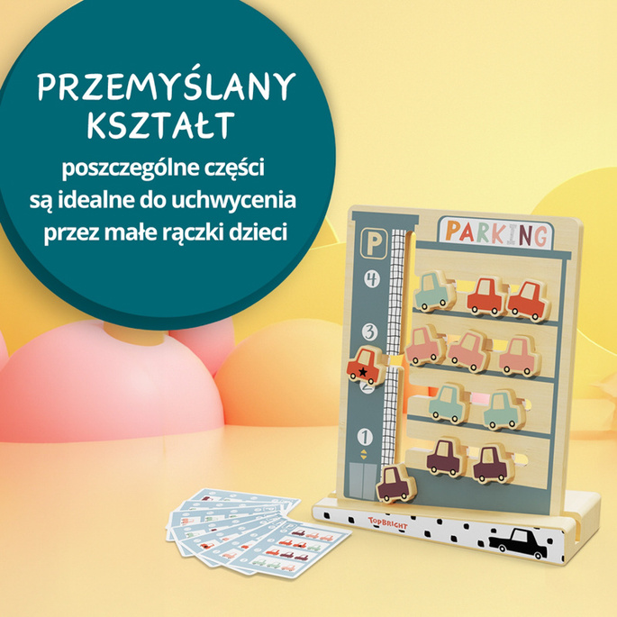 Topbright Parking - zabawka logiczna z kartami zadań – układanka dla dzieci 36 mies. +
