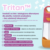 Zestaw Hydro Team butelka termiczna 690 ml Pink Paradise + butelka na wodę ze słomką tritanowa 450 ml Strawberry Shake, b.box