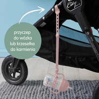 Zestaw na start 3w1 - bidon ze słomką 240 ml malinowy + smycz Strawberry Shake + zapasowe słomki, b.box