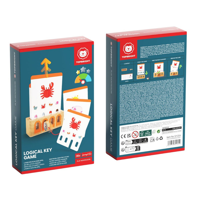 Topbright Logiczne Łamigłówki | Edukacyjna gra karciana z kluczem – Poziom podstawowy 36m+