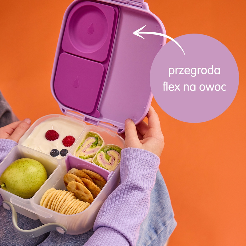 B.box lunchbox dla dzieci do szkoły - szczelna mini śniadaniówka z przegródkami Sugar Plum