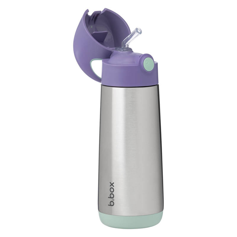 B.box butelka termiczna - bidon dla dzieci ze słomką 500 ml Lilac Pop