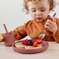 Talerzyk silikonowy bez przyssawki, morelowy, Everyday Baby, OUTLET