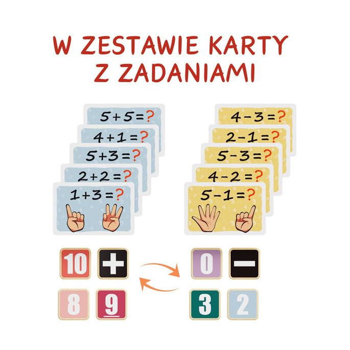 Topbright Nauka liczenia na palcach – drewniana zabawka edukacyjna Montessori z zadaniami 36 mies.+