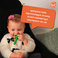 RaZbaby Szczoteczka silikonowa na ząbkowanie dla dzieci RaZberry | Gryzak i Masażer Dziąseł 2w1 Malinka, 3m+