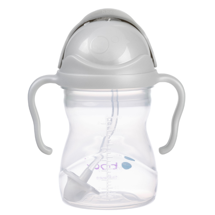 Bidon ze słomką 240 ml szary b.box + Silikonowa miseczka z przyssawką szara Everyday Baby