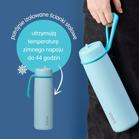 Zestaw Hydro Team butelka termiczna 690 ml Lagoon + butelka na wodę ze słomką tritanowa 450 ml Blue Slate, b.box