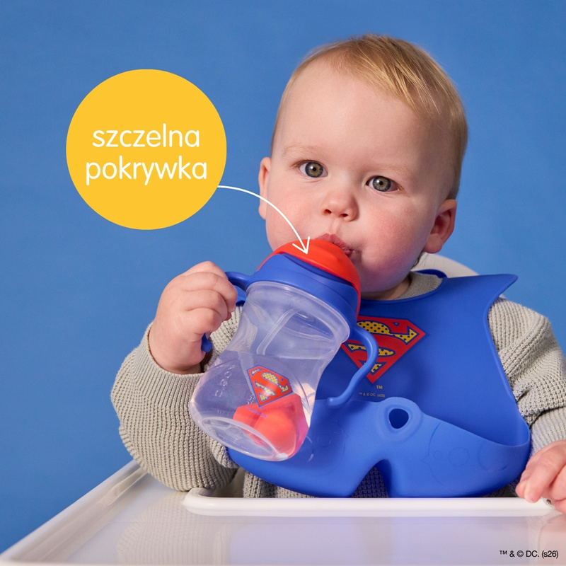 Superman by b.box bidon dla dzieci - kubek niekapek ze słomką 240 ml 