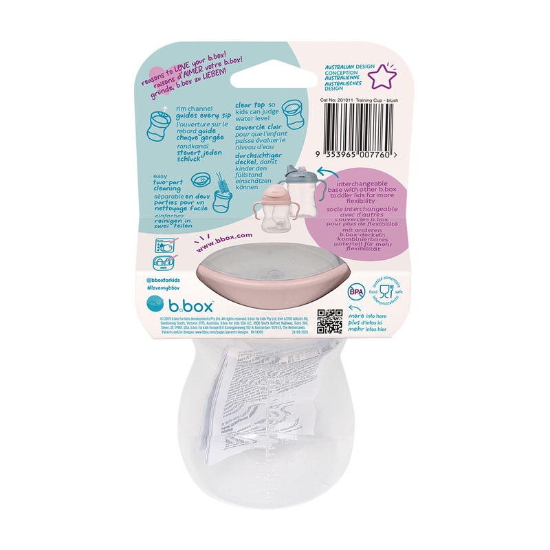 B.box Kubek do nauki picia dla dziecka - kubek treningowy plastikowy 240 ml Blush