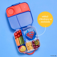 Superman by b.box Lunchbox dla dzieci do szkoły - szczelna śniadaniówka z przegródkami i wkładem chłodzącym 