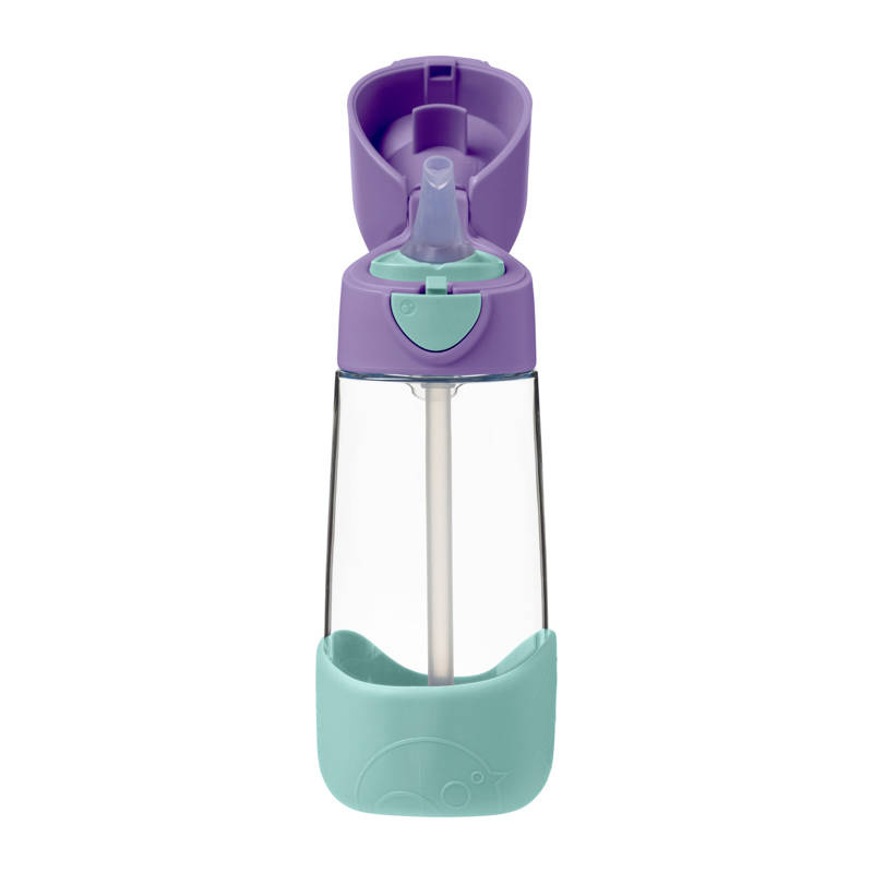 B.box Bidon dla dziecka - butelka na wodę ze słomką tritanowa 450 ml Lilac Pop