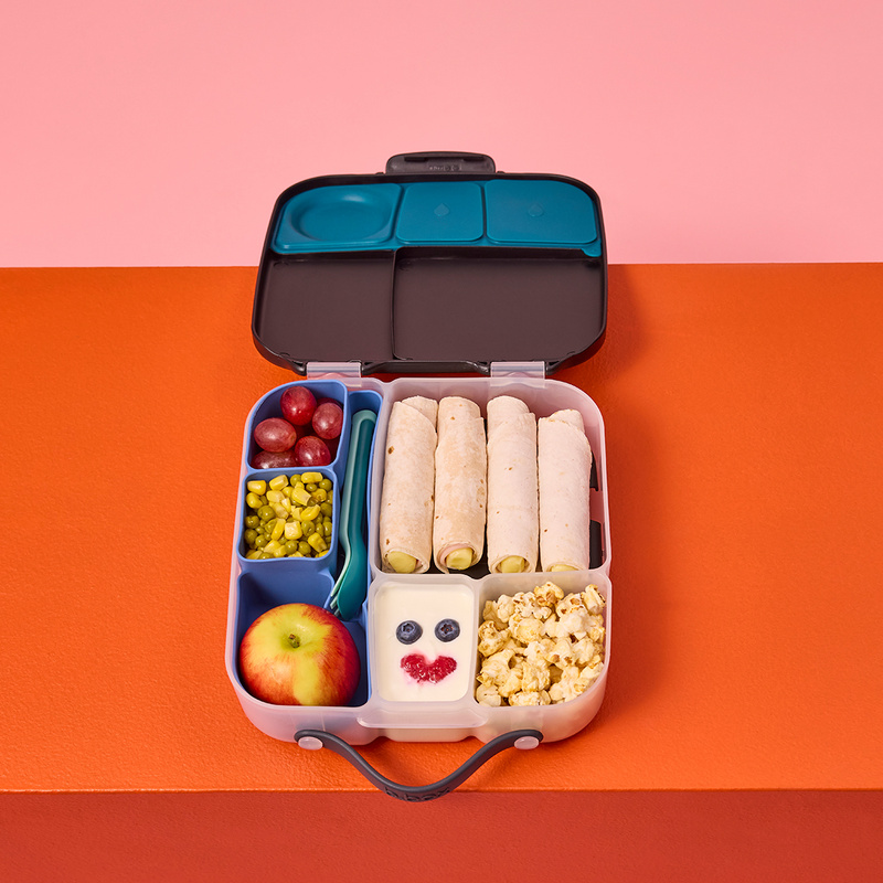 B.box Lunchbox dla dzieci do szkoły - szczelna śniadaniówka z przegródkami i wkładem chłodzącym Night Vision