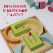 Grimm’s Kolory nieba Układanka drewniana w ramce – klocki drewniane Montessori dla rocznego dziecka