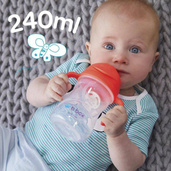 B.box bidon dla dzieci - kubek niekapek ze słomką 240 ml jabłkowy