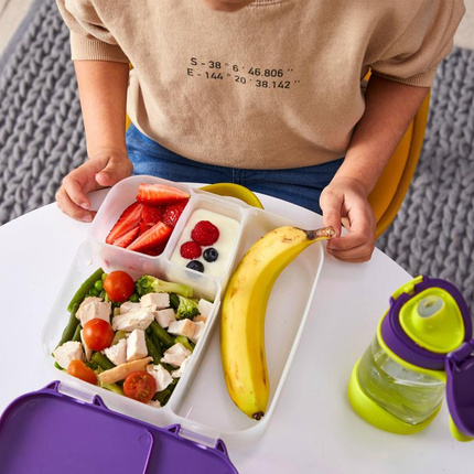 B.box Lunchbox dla dzieci do szkoły - szczelna śniadaniówka z przegródkami i wkładem chłodzącym Blue Slate