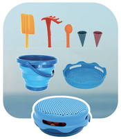 Zestaw zabawek do piaskownicy, 7 szt., niebieski, compacToys, OUTLET