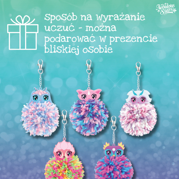 Nebulous Stars Zestaw kreatywny do robienia breloczków - z pomponami w kształcie zwierząt 5 szt. 8+ , OUTLET