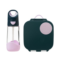 Zestaw Mini Lunchbox + Butelka tritanowa ze słomką 450 ml, Indigo Rose, b.box