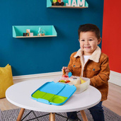 B.box Lunchbox dla dzieci do szkoły - szczelna śniadaniówka z przegródkami i wkładem chłodzącym Blue Slate