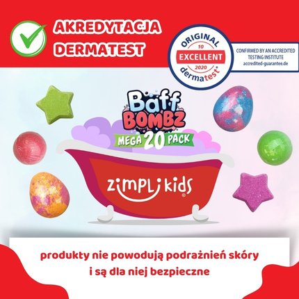 Zimpli Kids Musujące bomby do zabawy do kąpieli zmieniające kolor wody Baff Bombz 20 szt. 3+