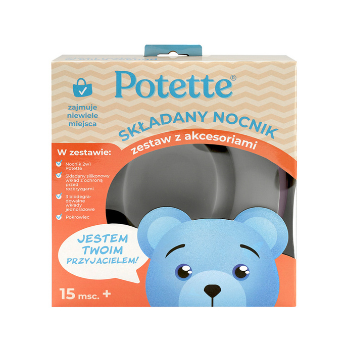 Nocnik Potette: Zestaw wielofunkcyjny z akcesoriami, różowo-biały, Potette 