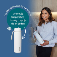 Zestaw Hydro Team butelka termiczna 690 ml White Out + butelka na wodę ze słomką tritanowa 450 ml Emerald Forest, b.box 